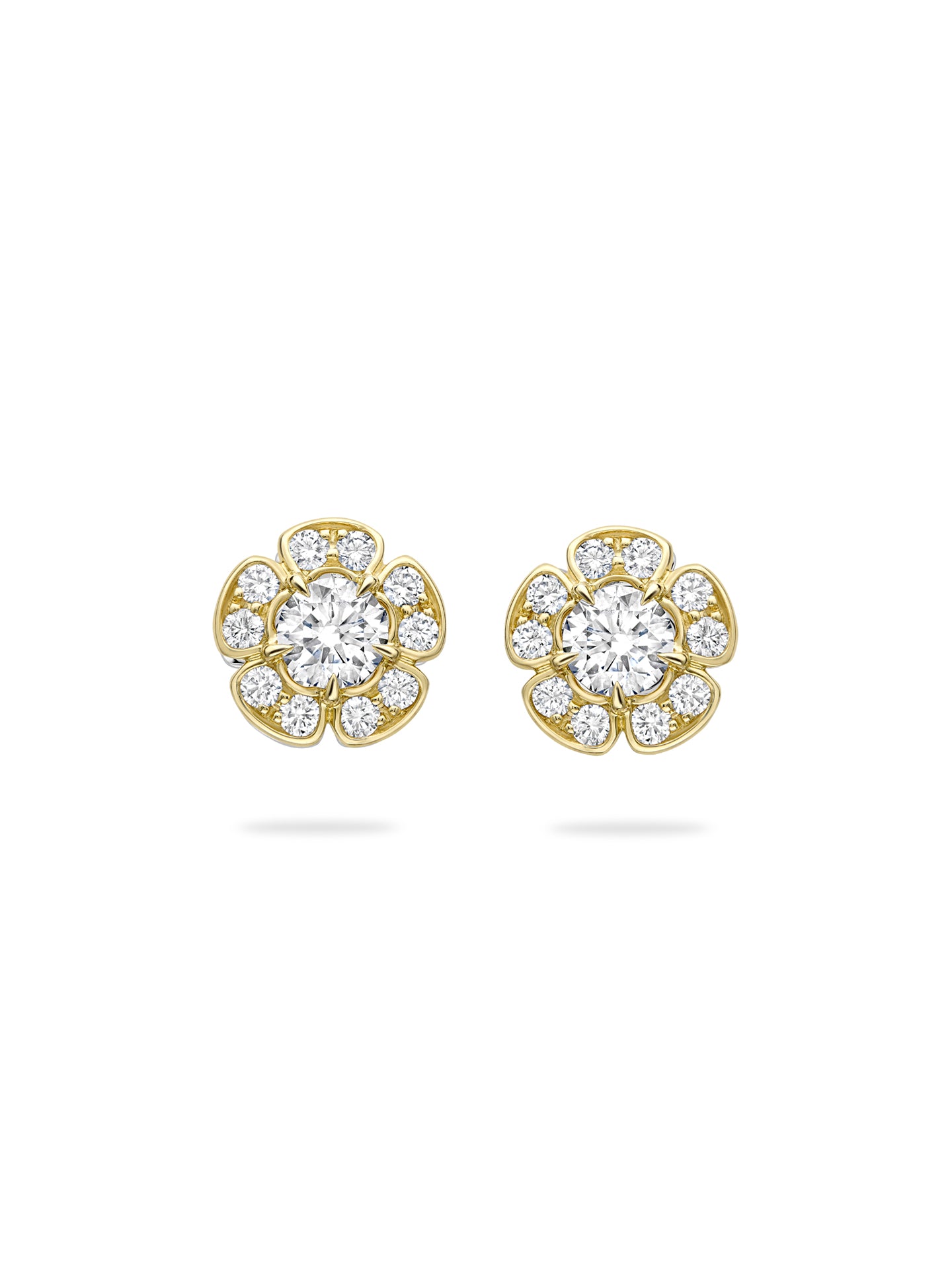 Walled Garden Diamond Stud Platinum Earrings Boodles