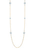 Raindance Diamond Blue Enamel Long Yellow Gold Necklace