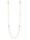 Raindance Diamond Pink Enamel Long Yellow Gold Necklace