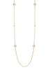 Raindance Diamond Pink Enamel Long Yellow Gold Necklace