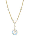 Raindance Diamond Blue Enamel Yellow Gold Pendant