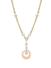 Raindance Diamond Pink Enamel Yellow Gold Pendant