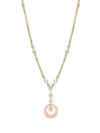 Raindance Diamond Pink Enamel Yellow Gold Pendant