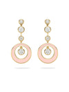 Raindance Diamond Pink Enamel Yellow Gold Earrings