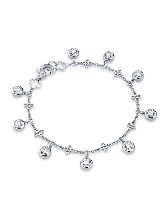 Beach Large Platinum Diamond Bracelet