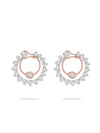 Swirl Pink Diamond Platinum and Rose Gold Earrings