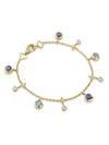 Beach Sapphire Aquamarine Yellow Gold Bracelet