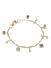 Beach Sapphire Aquamarine Yellow Gold Bracelet