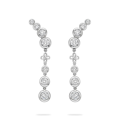 Beach Detachable Long Platinum Drop Earrings