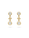 Beach Yellow Gold Detachable Diamond Drop Earrings