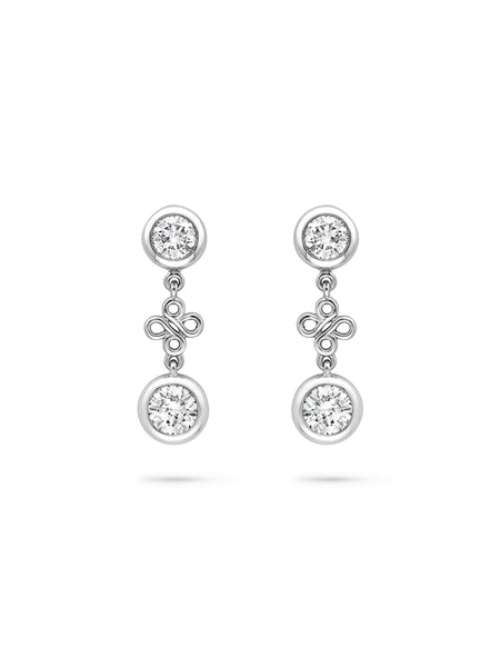 Beach Platinum Detachable Diamond Drop Earrings