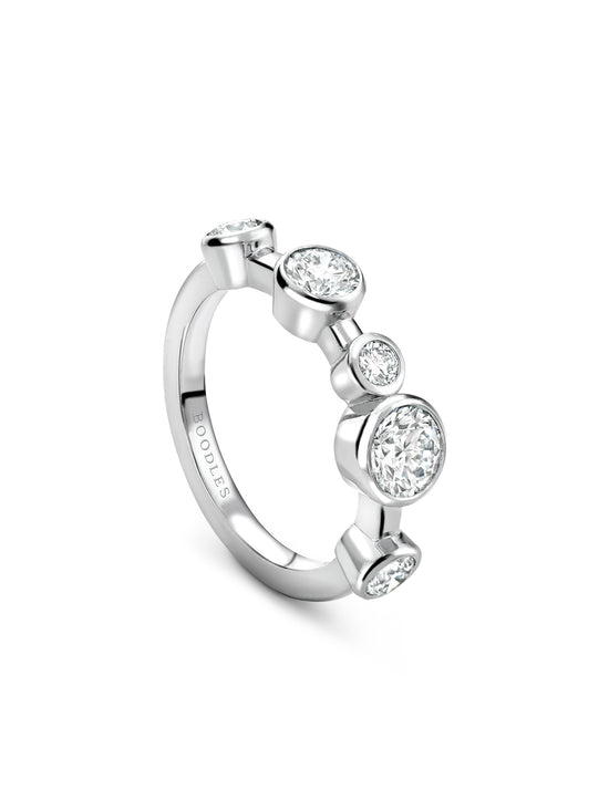 Raindance Large Half-Hoop Platinum Diamond Ring