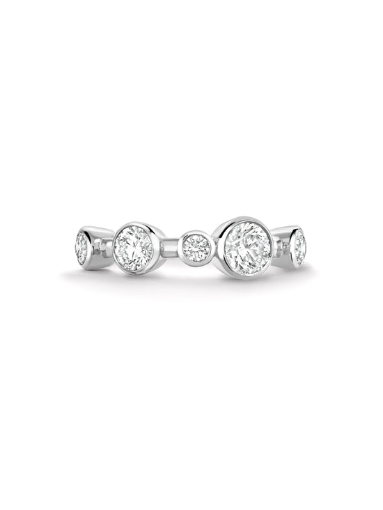 Raindance Large Half-Hoop Platinum Diamond Ring