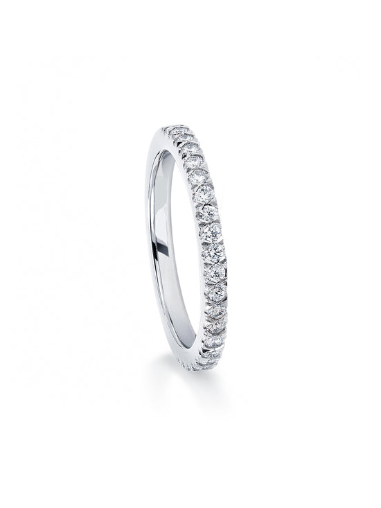 Vintage Half-Hoop Platinum Diamond Wedding Band