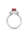 Vintage Cushion Ruby Platinum Ring