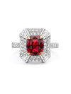 Vintage Cushion Ruby Platinum Ring