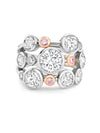 Raindance Pink and White Diamond Platinum Ring