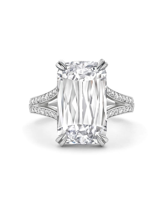 Ashoka Diamond Split Shoulders Platinum Ring