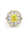 Vintage Cushion Yellow Diamond Ring