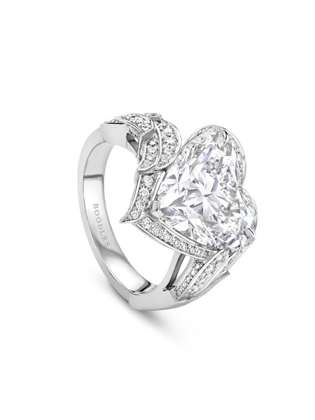 A Family Journey Florence Heart Cut Diamond Platinum Ring