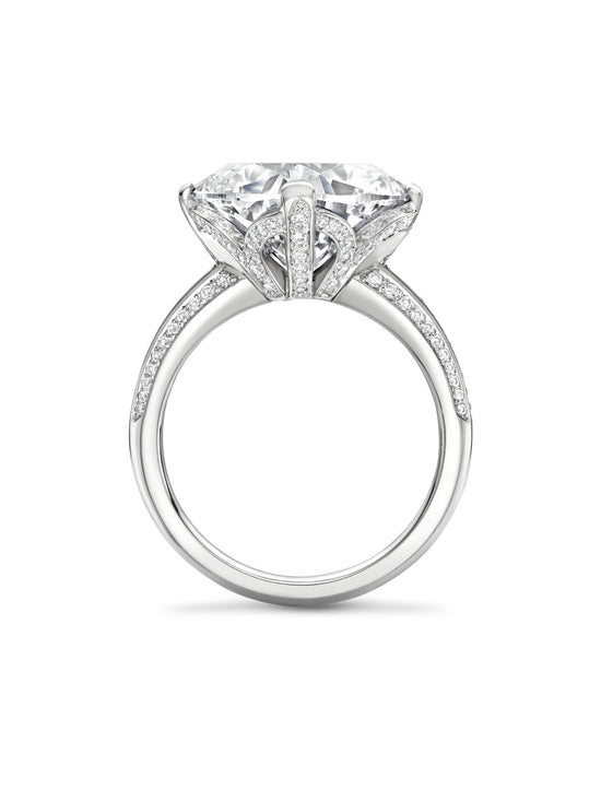 Peace of Mined Cushion Cut Platinum Diamond Ring