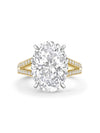 Oval Diamond Split Shoulders Yellow Gold Ring