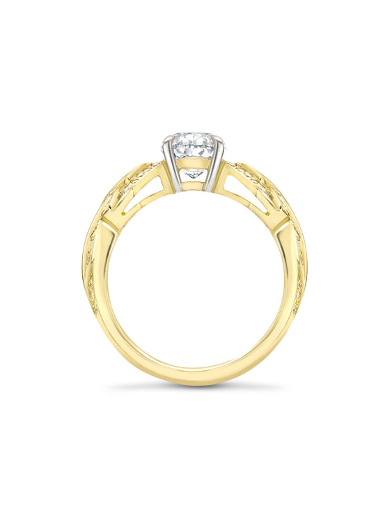 Peace of Mined Yellow Gold Diamond Ring