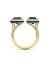 Gemini Emerald and Sapphire Yellow Gold Ring