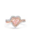 Vintage Heart Pink Diamond Ring