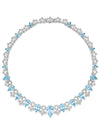 Waterlily Aquamarine Diamond Platinum Necklace