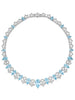 Waterlily Aquamarine Diamond Platinum Necklace