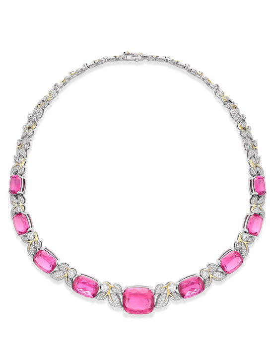 Secret Garden Verdure Rubellite Diamond Necklace