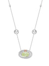 Swirl Design Platinum Oval Yellow Diamond Pendant