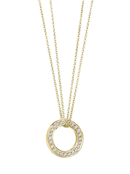 Large Roulette Yellow Gold Diamond Pendant