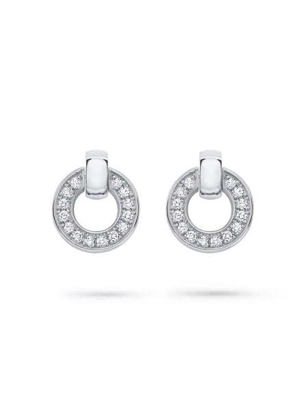 Roulette White Gold Diamond Flip Earrings