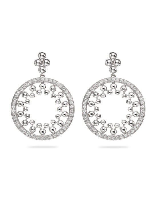 Circus White Gold Diamond Drop Earrings