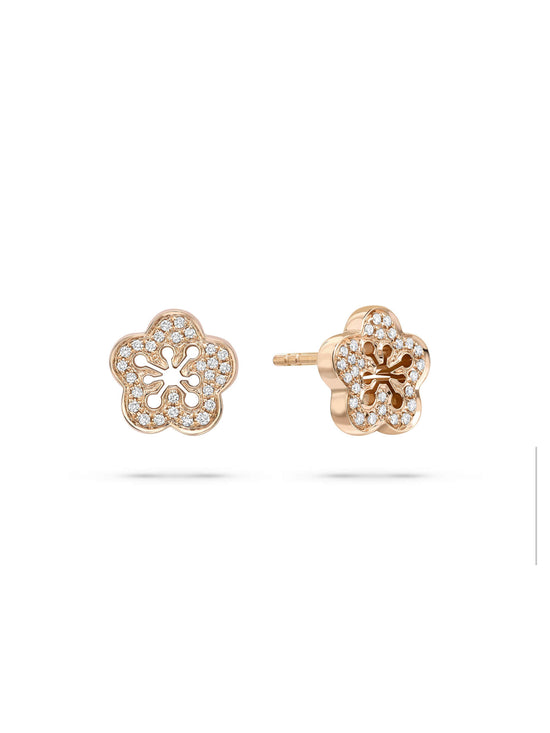 Blossom Rose Gold Diamond Stud Earrings