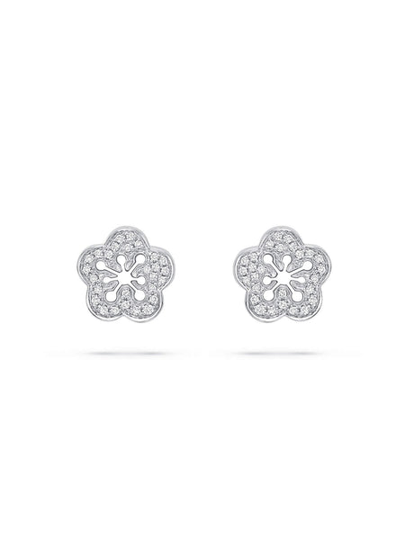 Blossom White Gold Diamond Stud Earrings