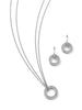 Roulette White Gold Pendant and Earrings Set