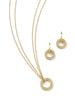 Roulette Yellow Gold Pendant and Earrings Set