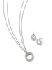 Roulette White Gold Pendant and Flip Earrings Set