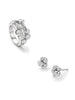 Raindance Platinum Cluster Ring and Earrings Set