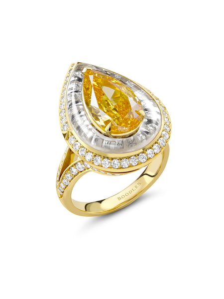 Havana Pear Orange Diamond Ring