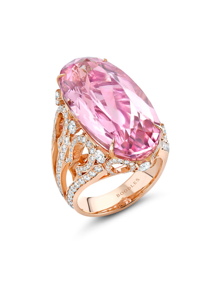 Jaipur Oval Morganite Rose Gold Ring