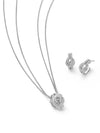 Knot White Gold Earrings and Pendant Set