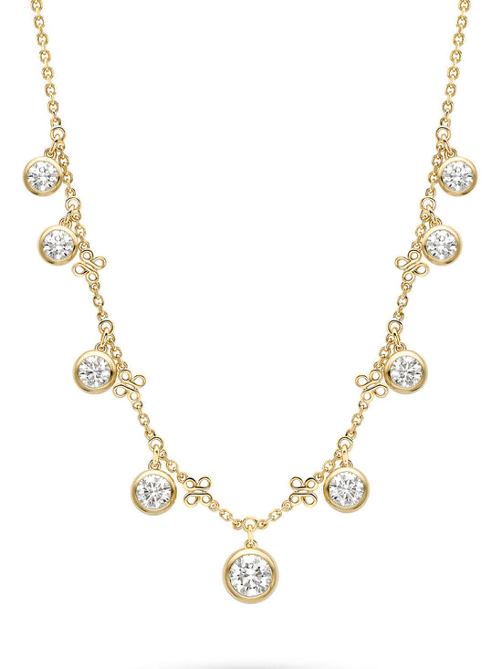 Beach Large Yellow Gold Diamond Necklace