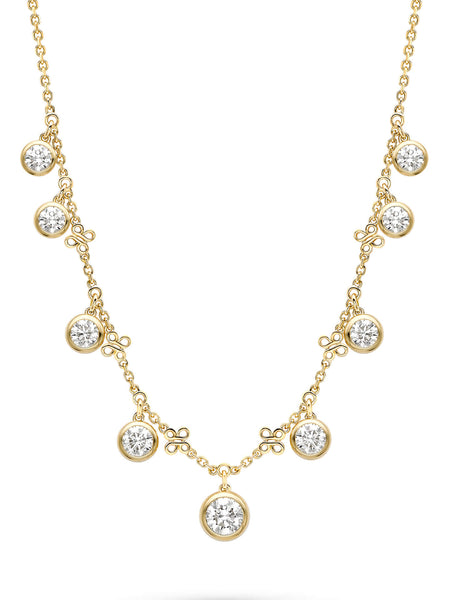 Beach Large Yellow Gold Diamond Necklace