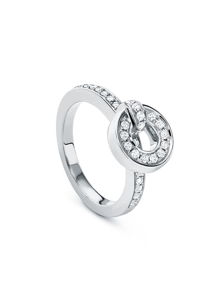 Roulette Pavé Diamond Band White Gold Flip Ring