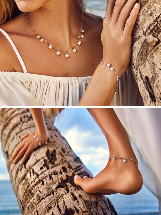 Beach Platinum Diamond Anklet